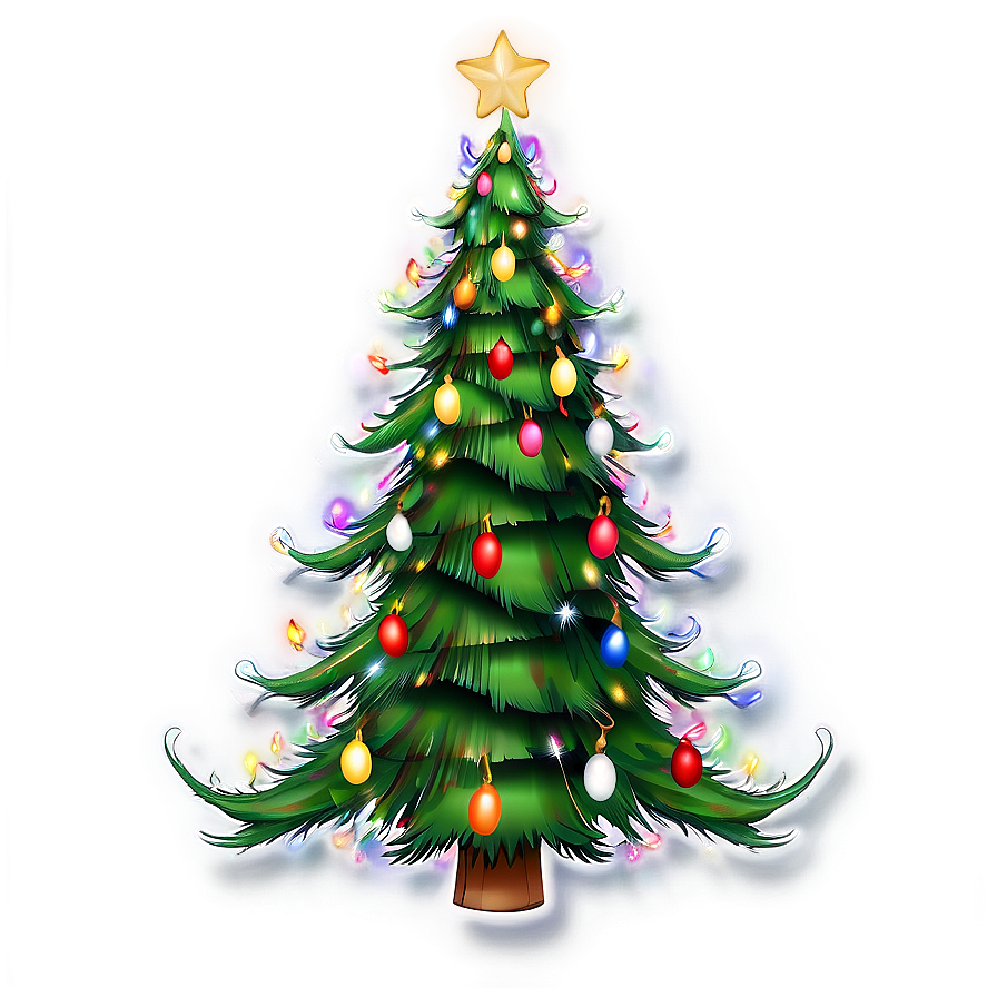 Christmas Tree With Lights Png Obu62 PNG Image