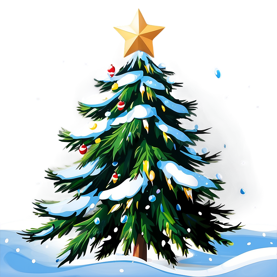 Christmas Tree With Snow Png Nie5 PNG Image