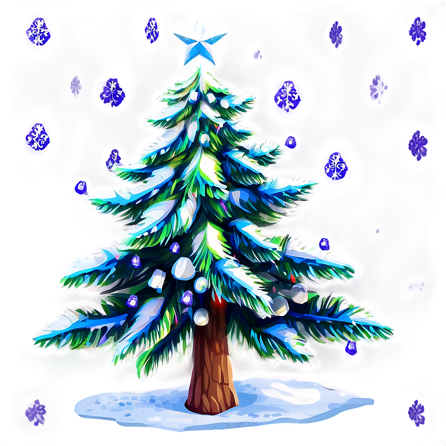 Christmas Tree With Snow Png Nvm36 PNG Image