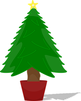 Christmas Tree With Star Topper PNG Image