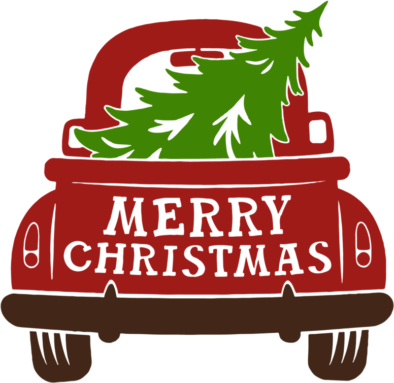 Christmas Treeon Red Car Clip Art PNG Image