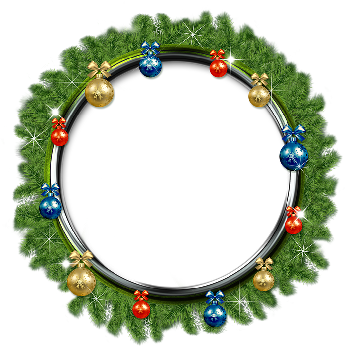 Christmas Wreath Frame Design PNG Image