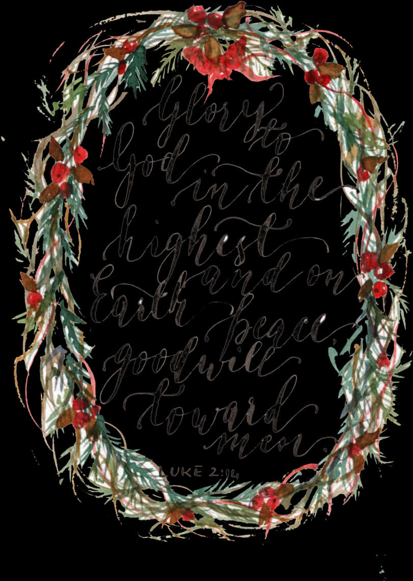 Christmas Wreath Luke214 Scripture PNG Image