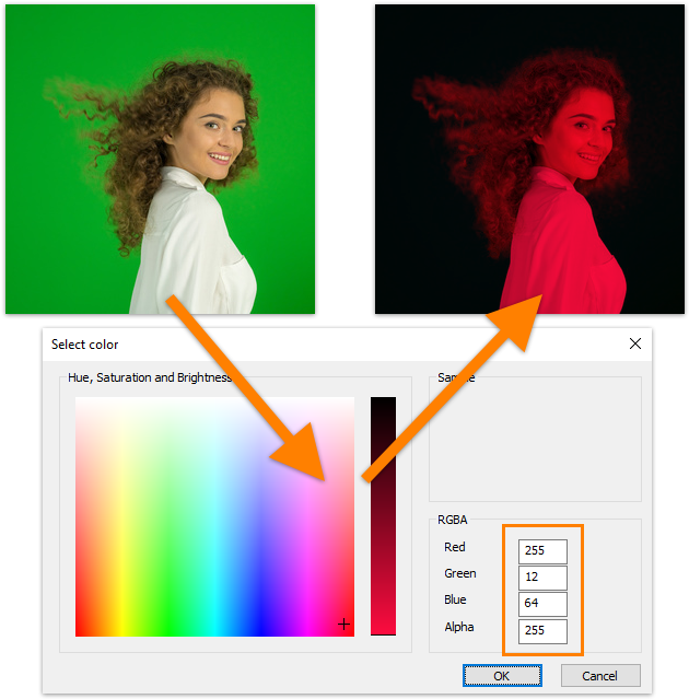 Chroma Key Color Selection Process PNG Image