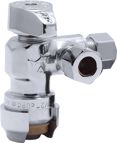 Chrome Plated Brass Angle Stop Valve PNG Image