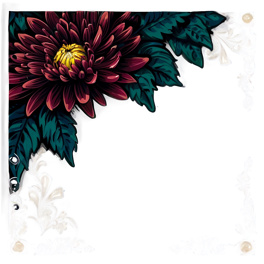 Chrysanthemum Floral Frame Png Okn93 PNG Image