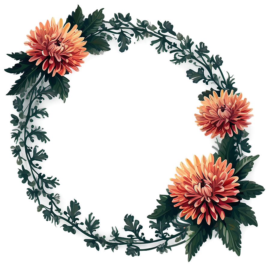 Chrysanthemum Floral Frame Png Pyt PNG Image