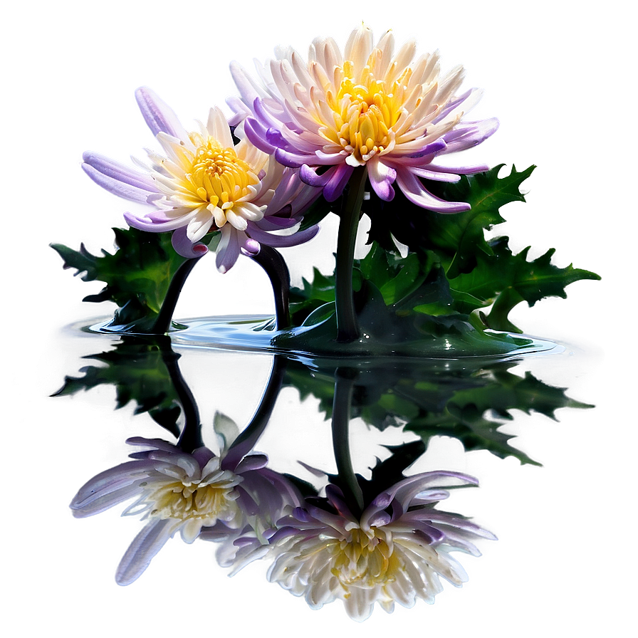 Chrysanthemum Water Reflection Png Mll PNG Image