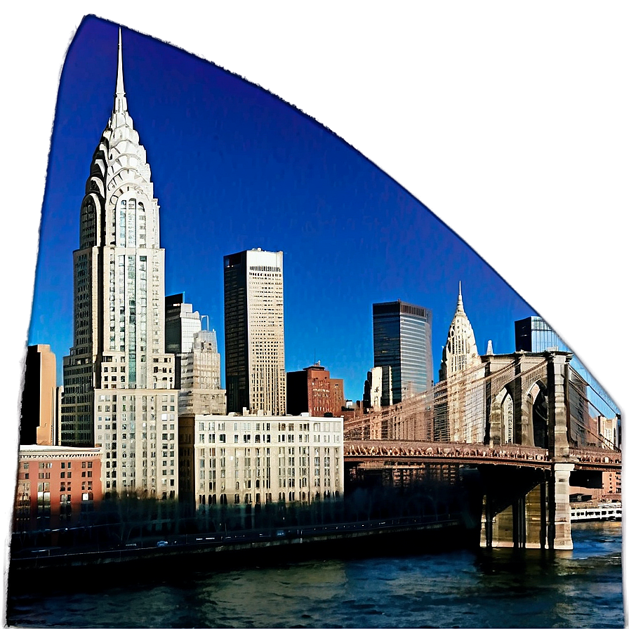 Chrysler Building And Brooklyn Bridge Png Kri PNG Image