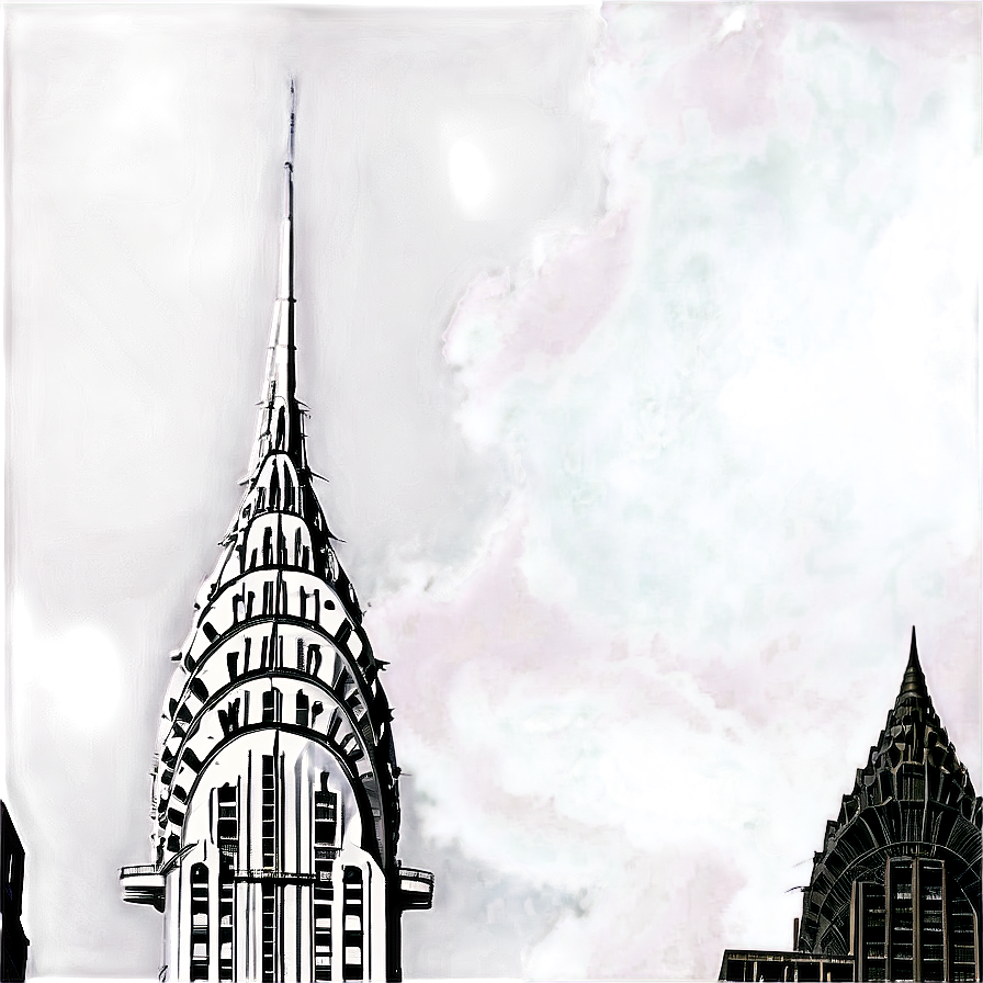 Chrysler Building Cloudy Sky Png Vcf PNG Image