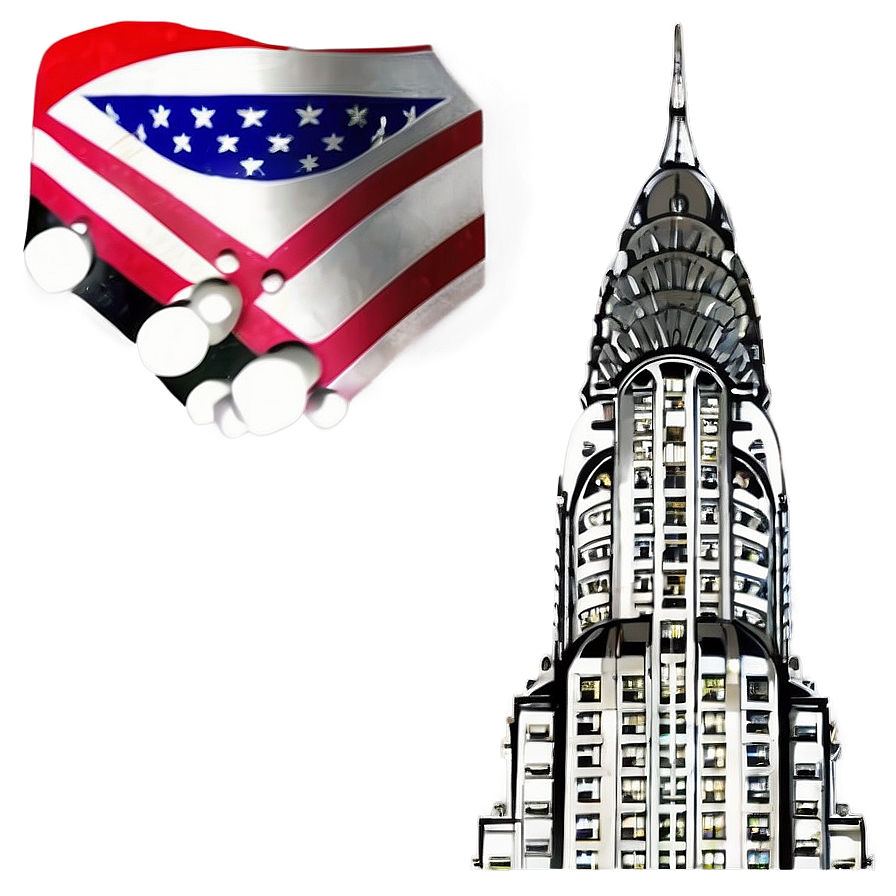 Chrysler Building Lit Up Png Gxo PNG Image