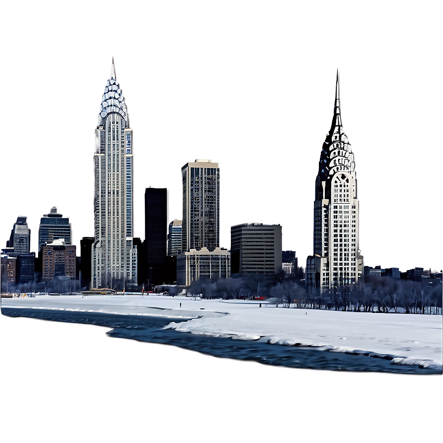 Chrysler Building Winter Scene Png Yon PNG Image