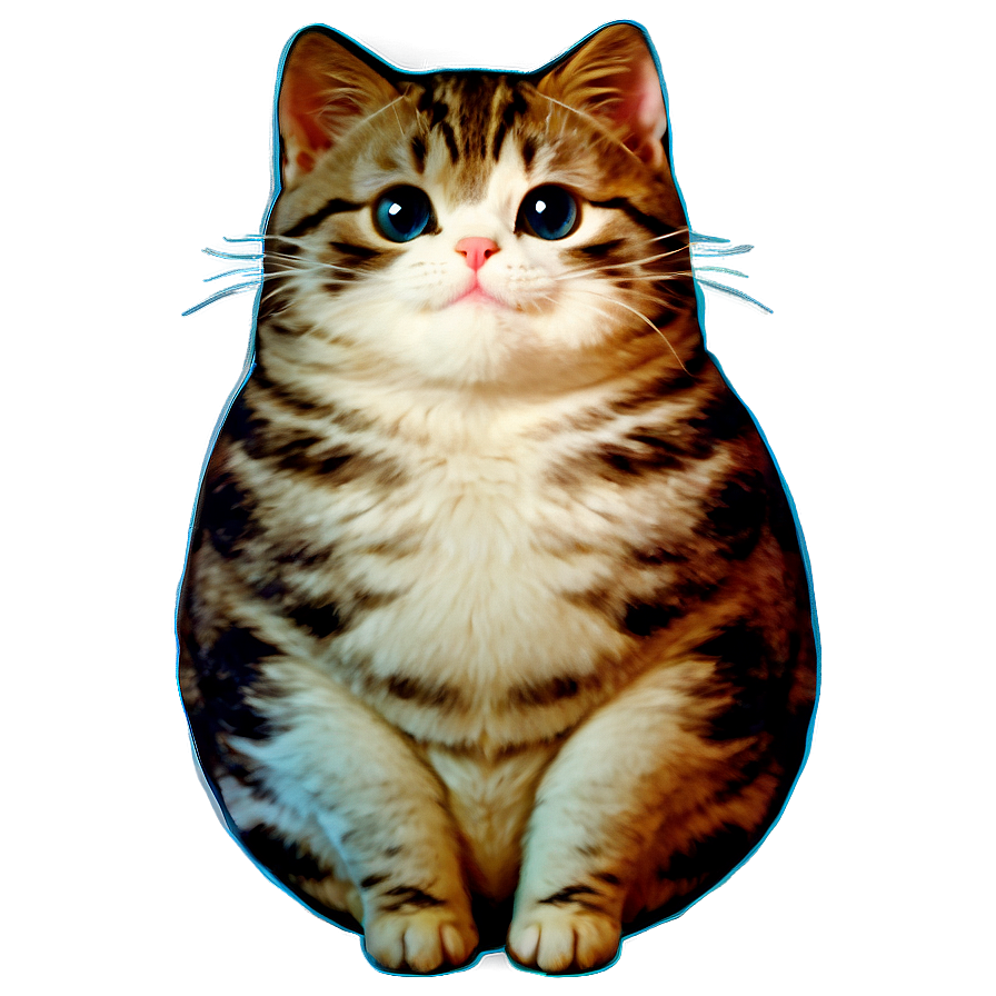 Chubby Kawaii Cat Graphic Png Rsj PNG Image