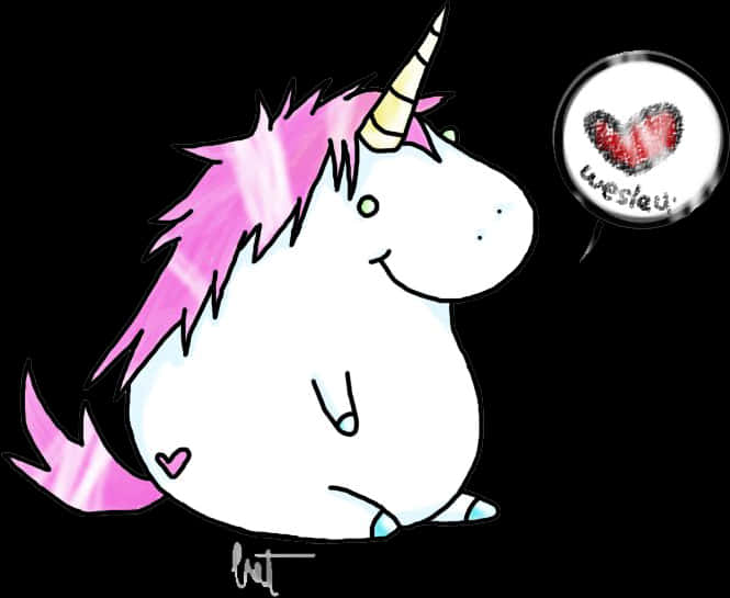 Chubby_ Unicorn_ Love_ Bubble PNG Image