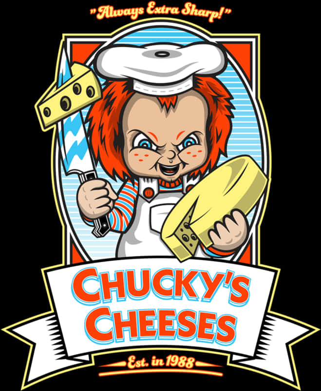 Chucky Cheeses Parody Artwork PNG Image