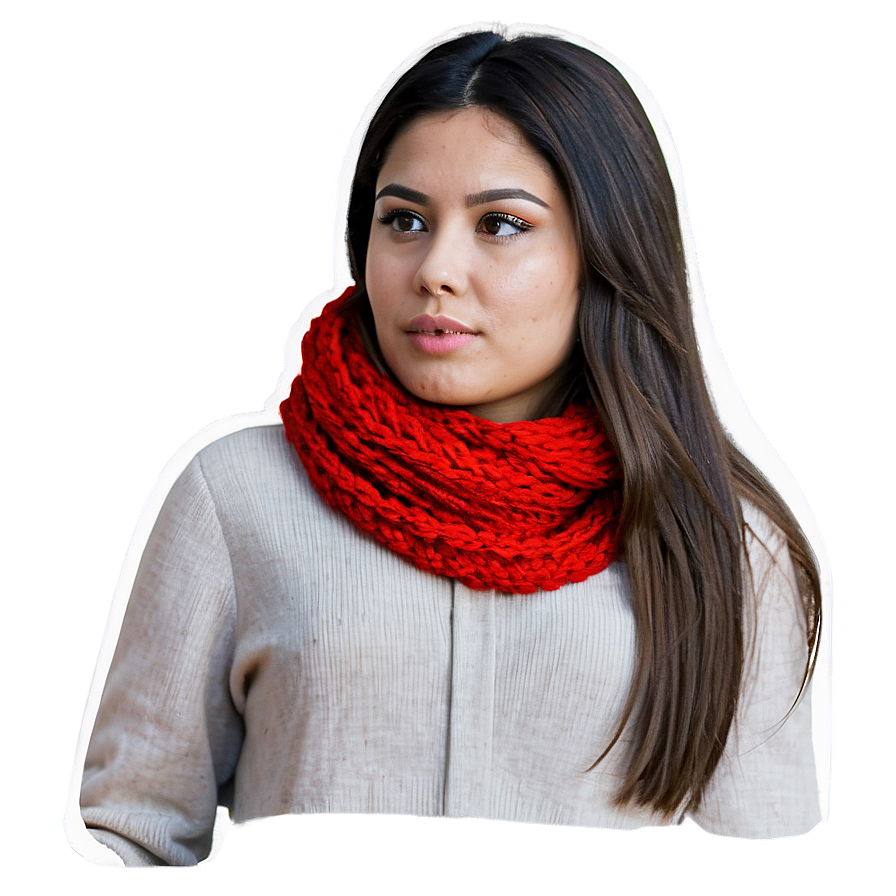 Chunky Red Scarf Png Rfx PNG Image