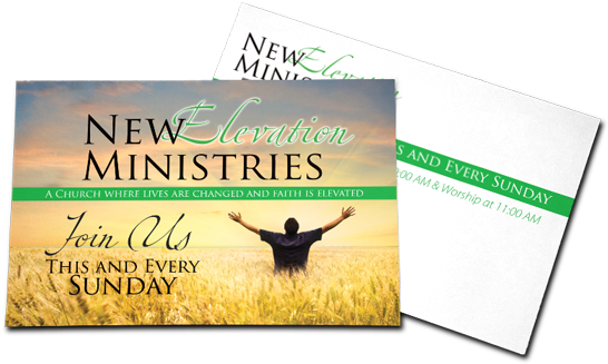 Church Invitation Postcards PNG Image