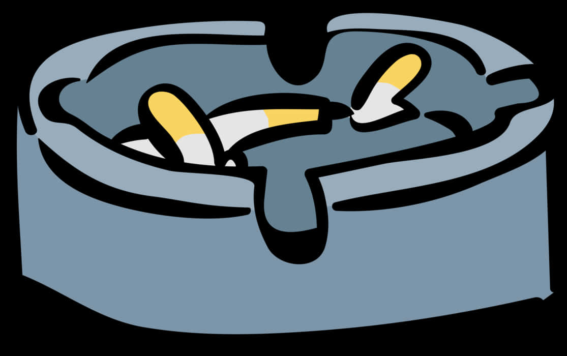 Cigarette Buttsin Ashtray Illustration PNG Image