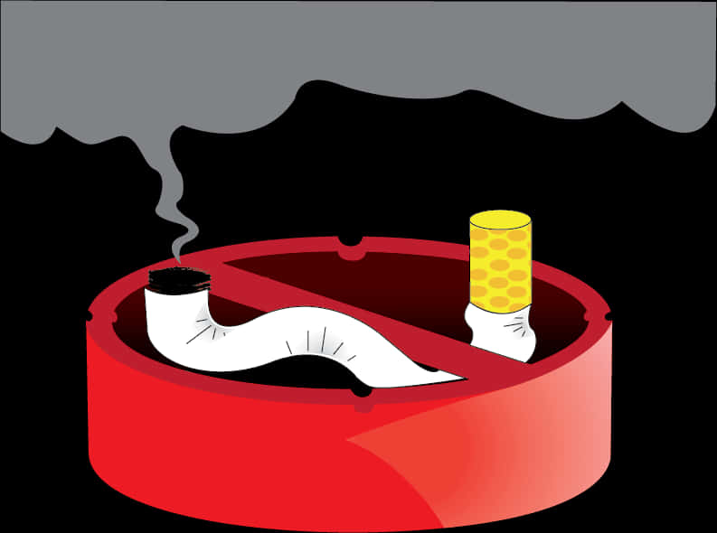 Cigarette Buttsin Ashtray Illustration PNG Image