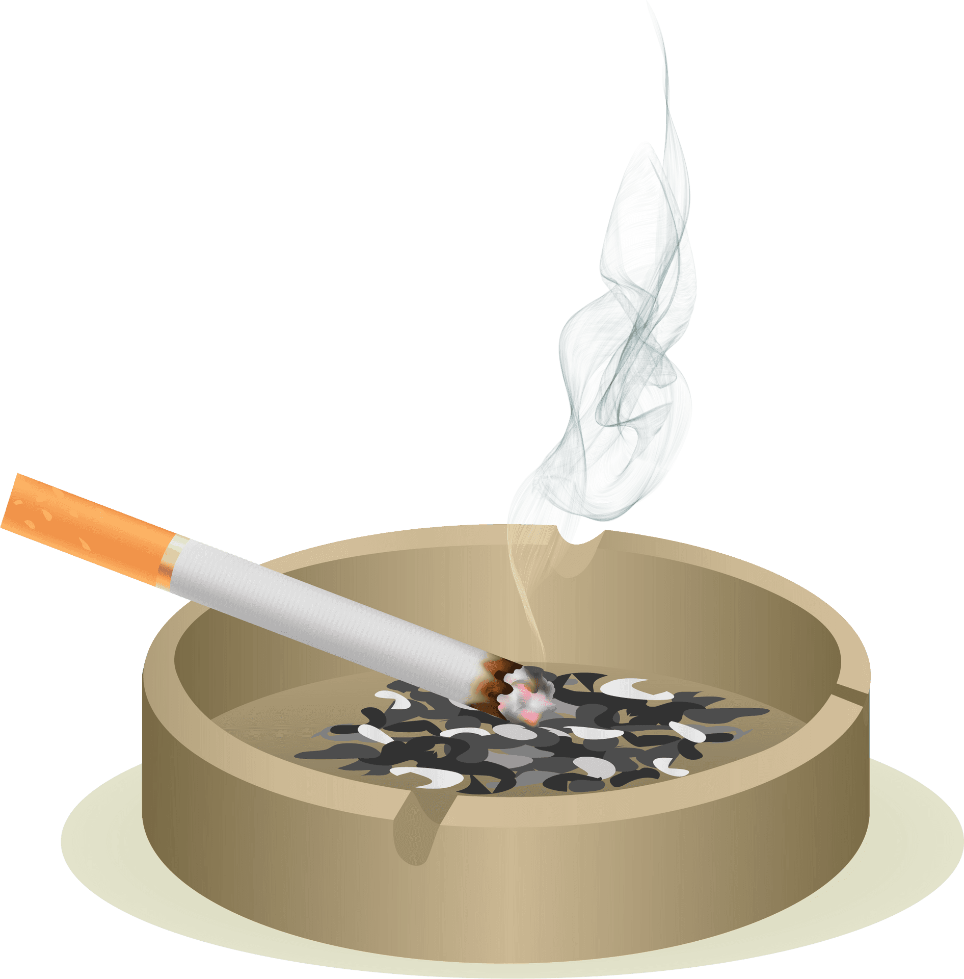 Cigarettein Ashtray Smoke Illustration PNG Image