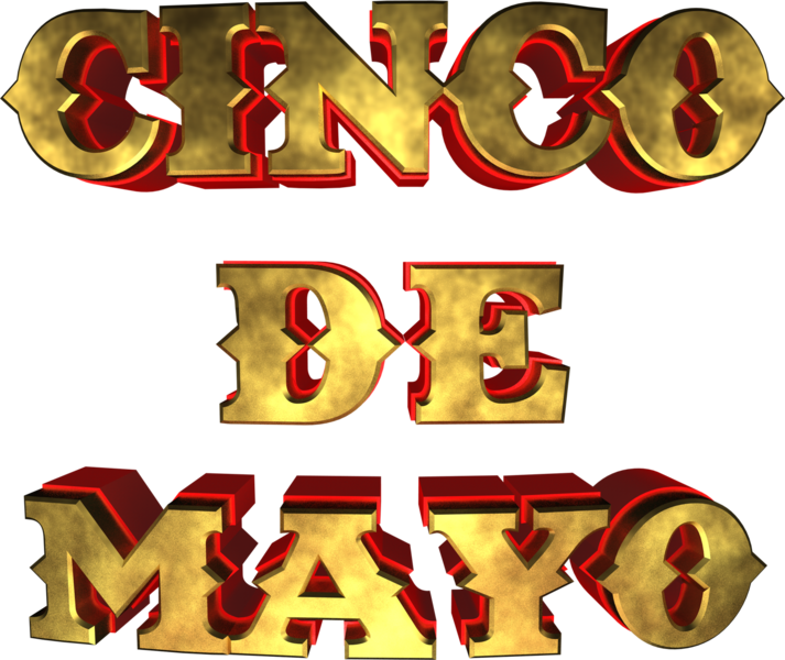 Cincode Mayo Golden Text PNG Image