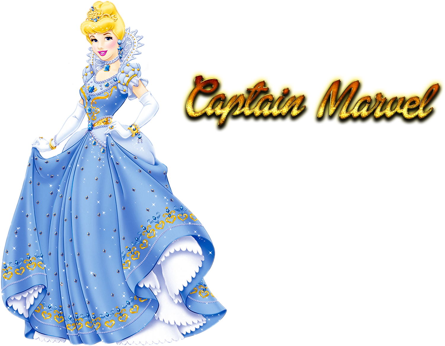 Cinderella Captain Marvel Mashup PNG Image