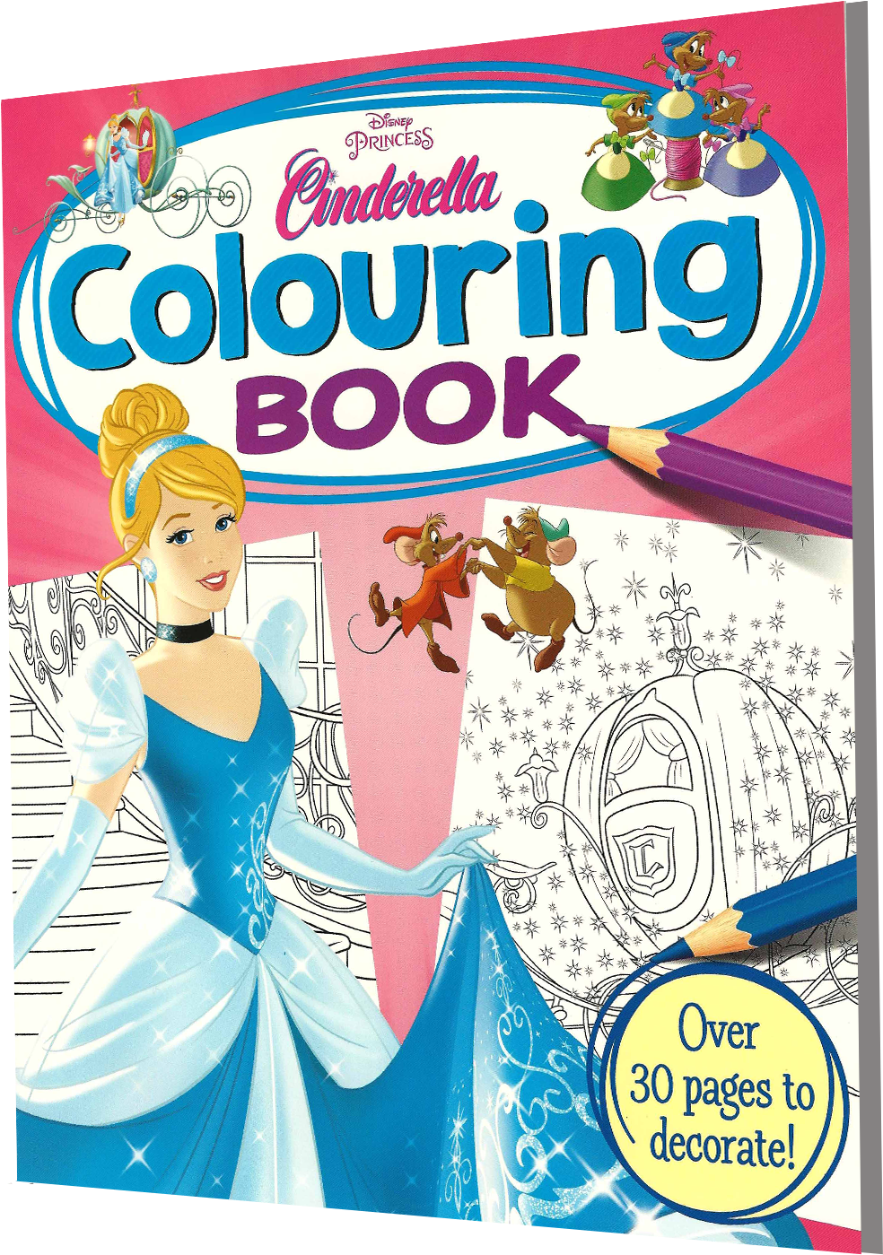 Cinderella Colouring Book Cover PNG Image