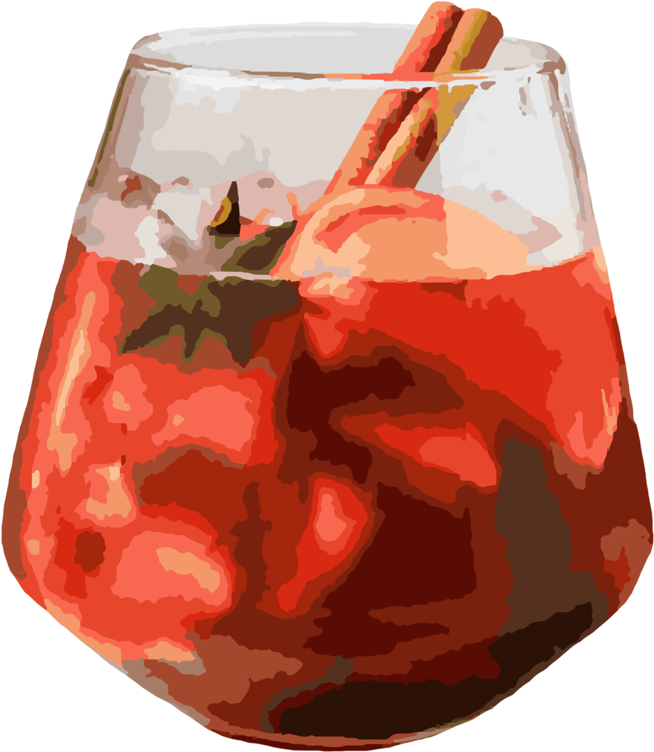 Cinnamon Stick Garnished Cider Glass PNG Image