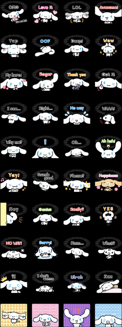 Cinnamoroll Expressions Chat Stickers PNG Image