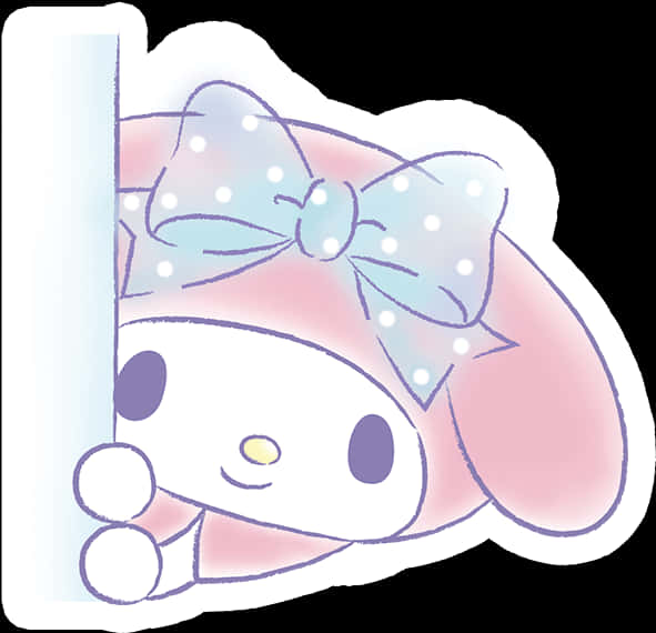 Cinnamoroll Peeking Cute Sticker PNG Image