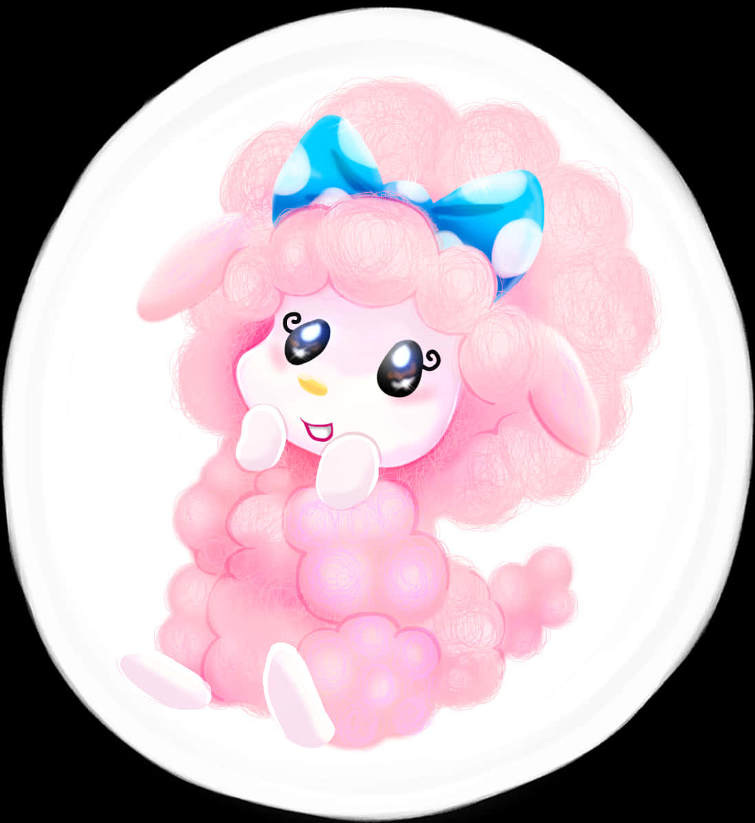 Cinnamoroll Pink Fluffy Character PNG Image