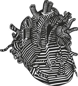 Circuit Board Heart Illustration PNG Image