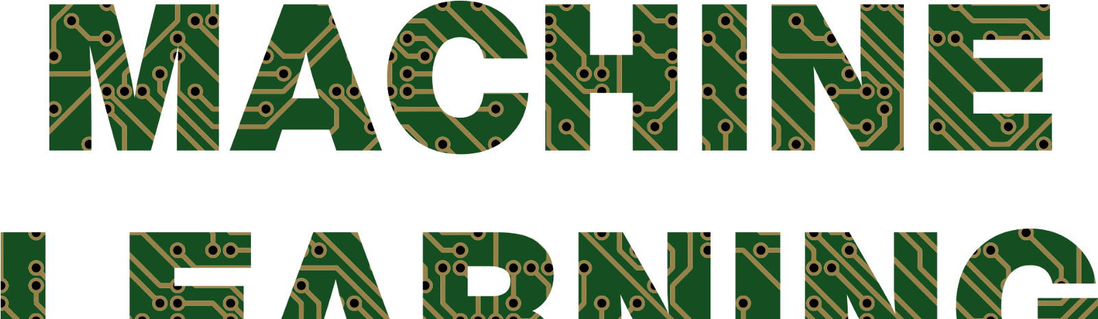 Circuit Style Machine Learning Text PNG Image