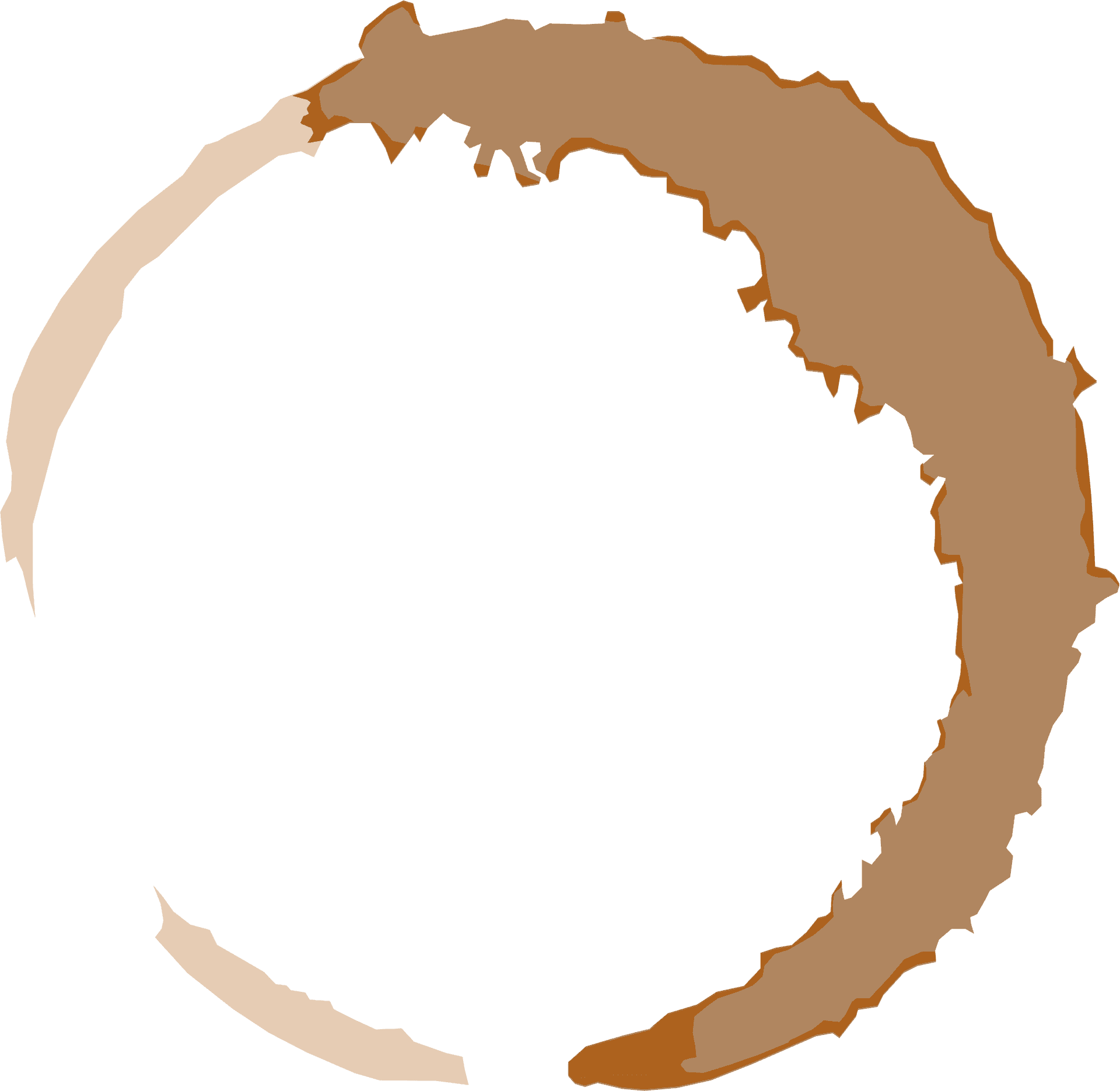 Circular Coffee Stain Texture PNG Image