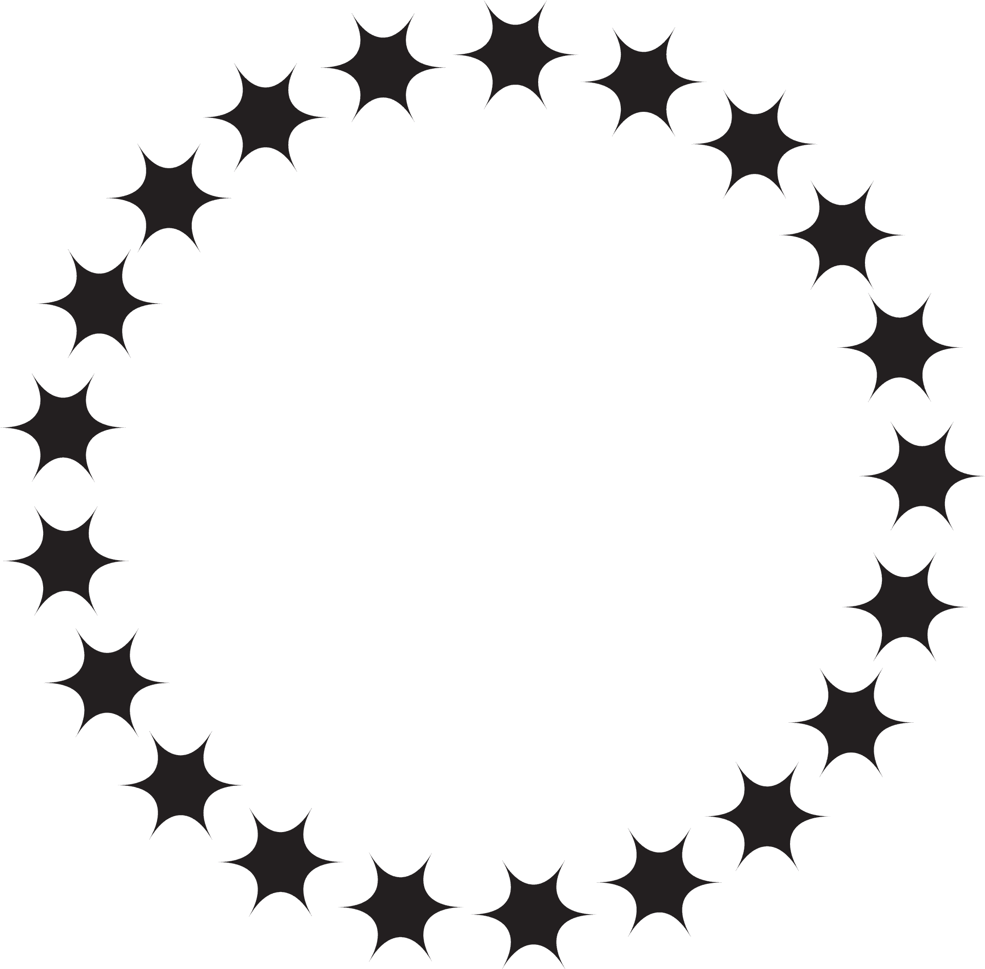 Circular Patternof Stars PNG Image