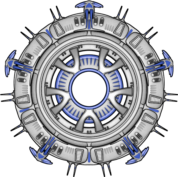 Circular Space Station Design PNG Image