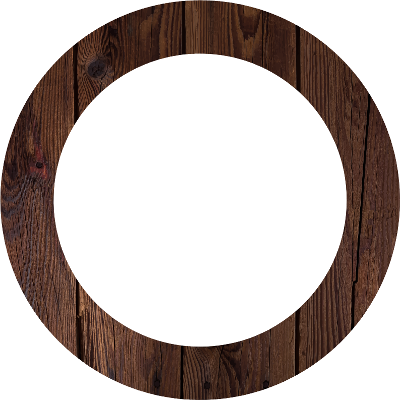 Circular Wooden Frame Texture PNG Image