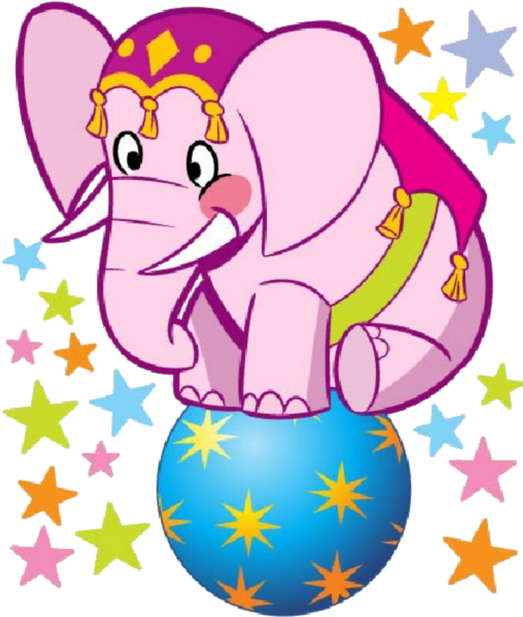 Circus Elephant Balancingon Ball PNG Image