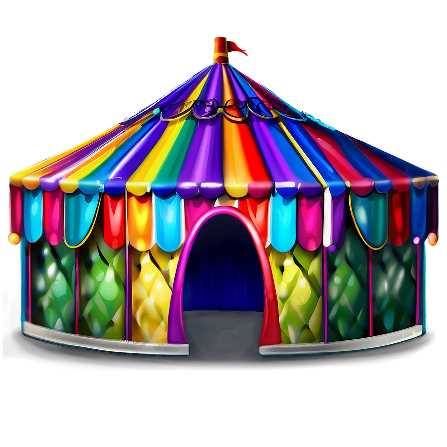 Circus Tent In Rainbow Colors Png Sac PNG Image