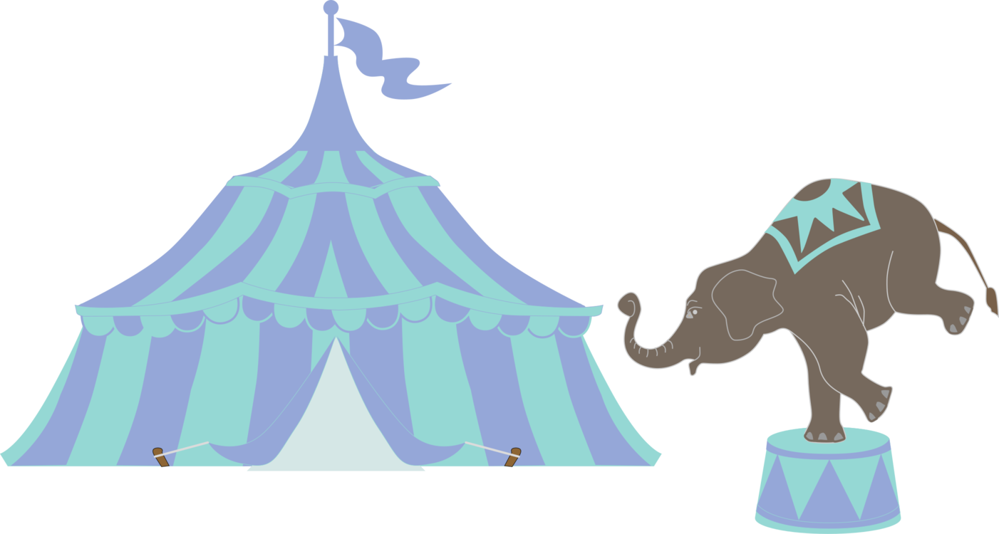 Circus Tentand Performing Elephant PNG Image