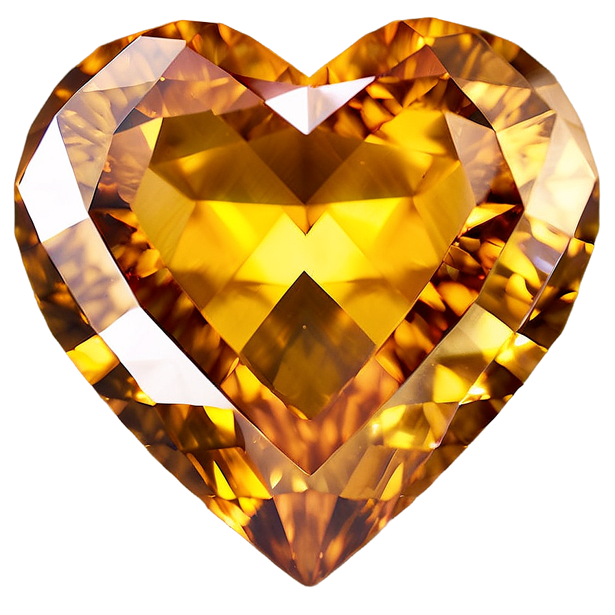 Citrine Heart Png 06282024 PNG Image