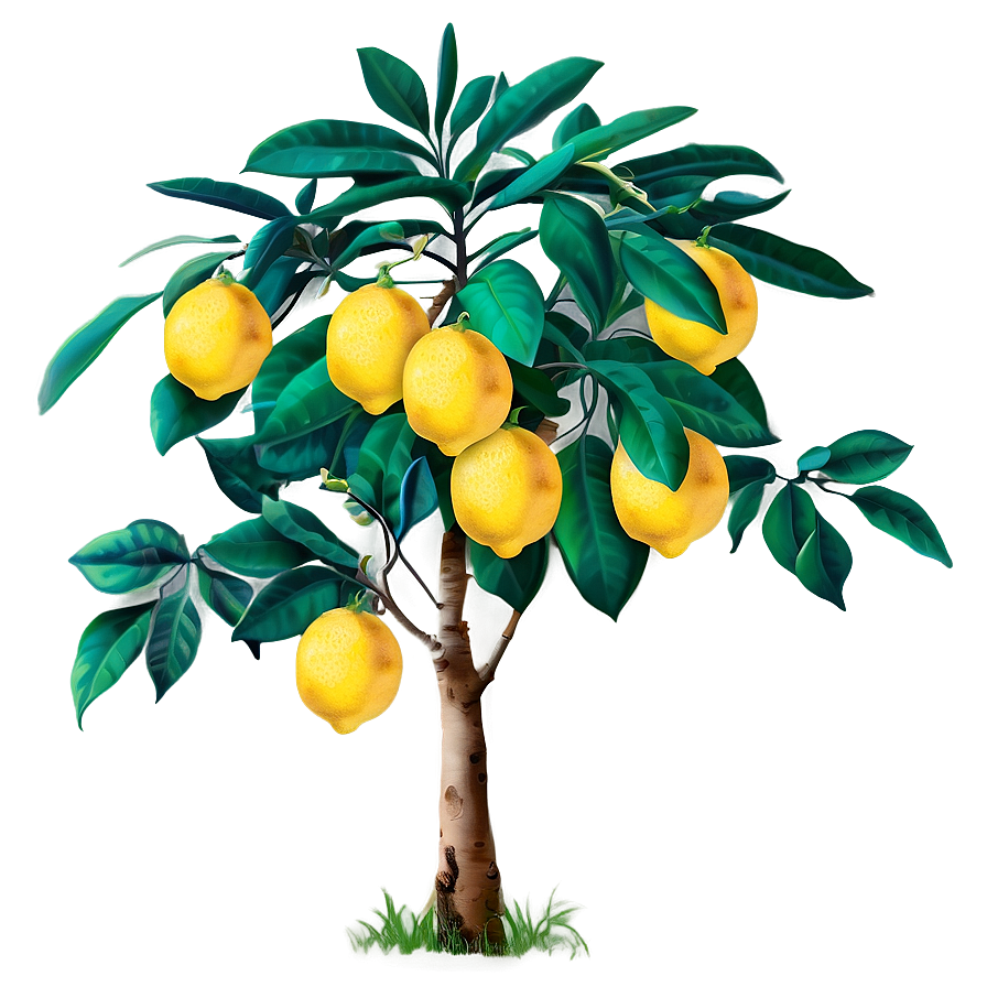 Citrus Lemon Tree Graphic Png Tcu PNG Image