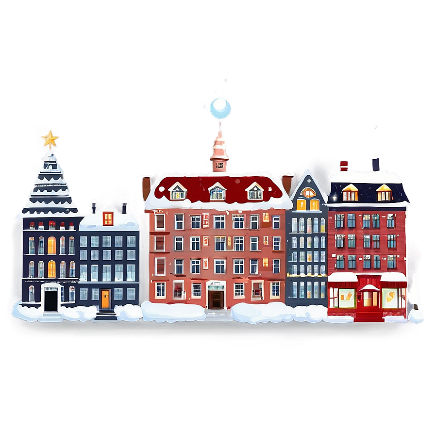 City In Winter Wonderland Png Dql PNG Image