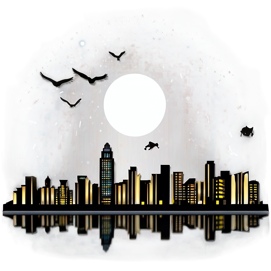 City Skyline At Night Picture Png Frd26 PNG Image