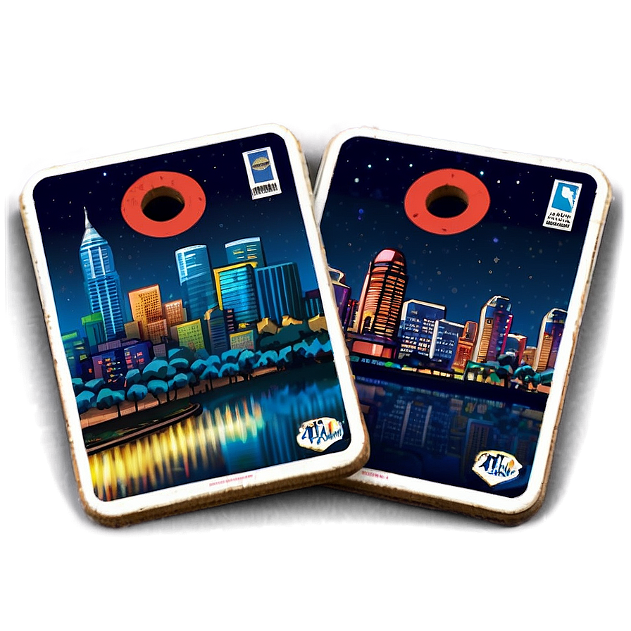 City Skyline Cornhole Bag Png 86 PNG Image