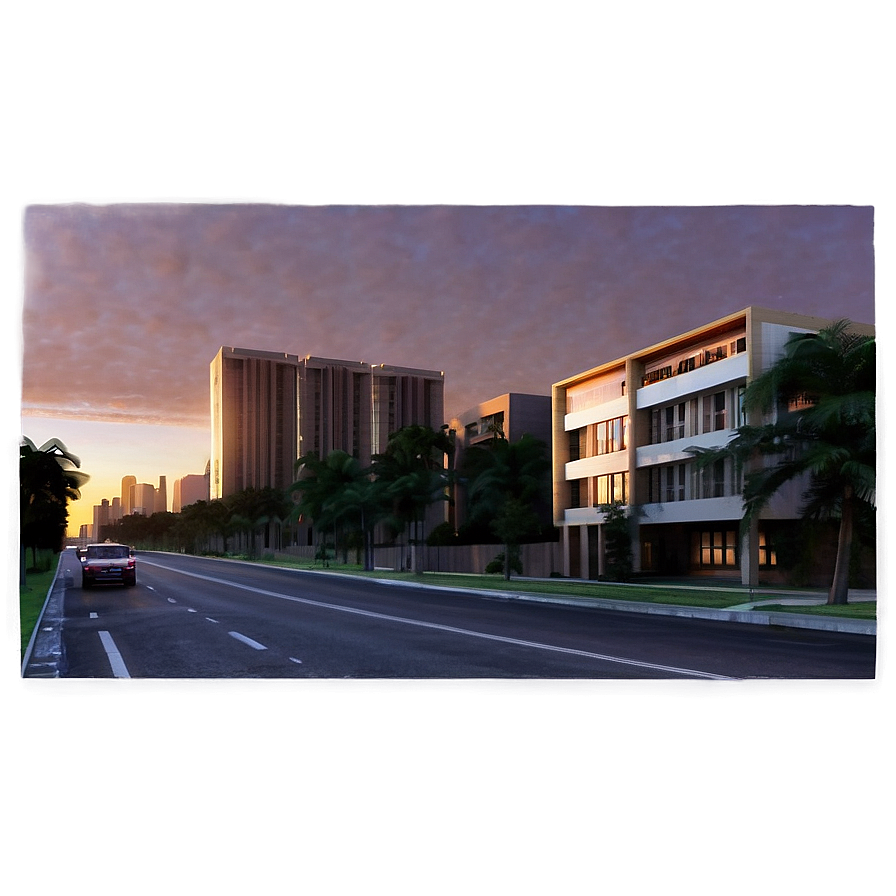 City Street At Dawn Png Rcg PNG Image