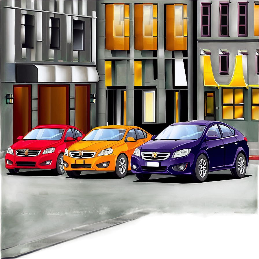 City Street With Cars Png 25 PNG Image