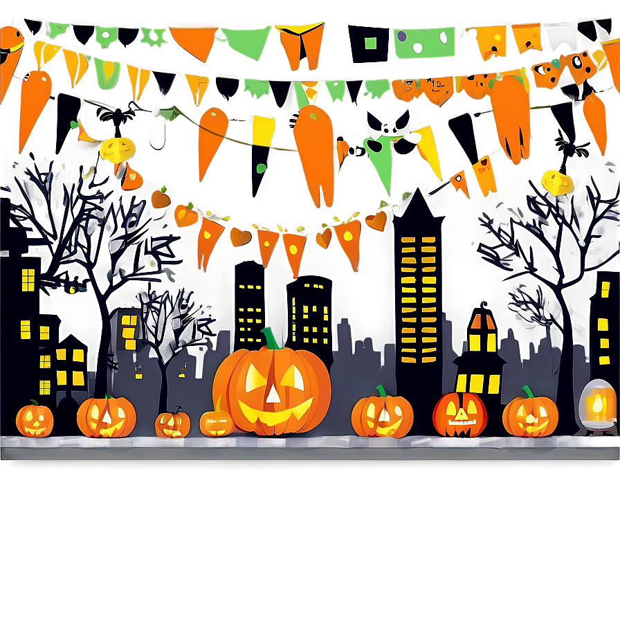 City Street With Halloween Decor Png Xta PNG Image