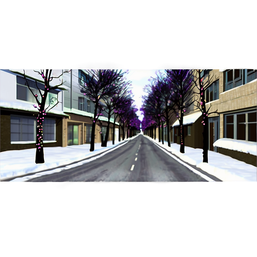 City Street With Seasonal Decorations Png Ida67 PNG Image