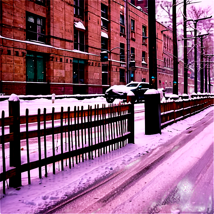 City Street With Snowfall Png Anb54 PNG Image